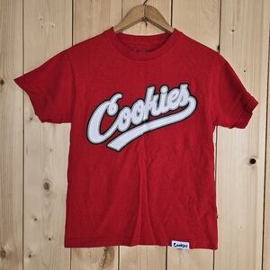 Cookies Puttin In Work Logo T Shirt Red Mens Small